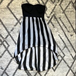 January 7 Strapless High-Low Striped Dress size M